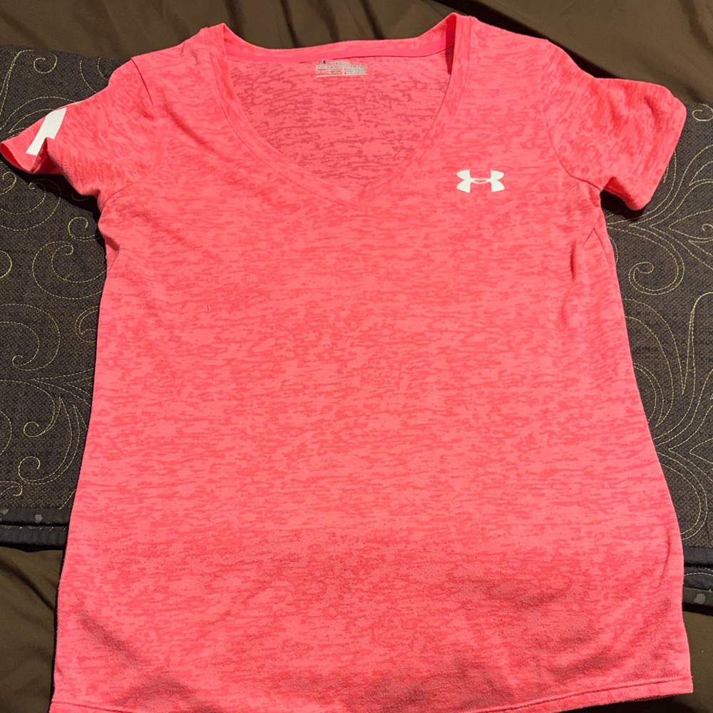 Under Armour Women's Bright Pink V-Neck Tee